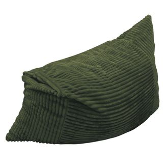 Urban Meuble Puf pera cama convertible flanela acanalada verde desenfundable