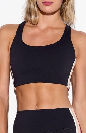 Spiritual Gangster Infinity Longline Sports Bra in Black/Terra Cotta at Nordstrom, Size X-Small