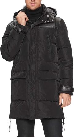 Karl Lagerfeld Hooded Parka - Heren - Parka Jassen - Zwart - 2XL - Leer - Jassen