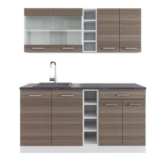 Vicco Cocina Vers&aacute;til R-line, Precioso Gris/blanco, 160 Cm, Et Antracita