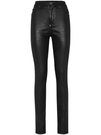 Philipp Plein high-waisted jeggings - women - Cotton/Elastane - 28 - Black
