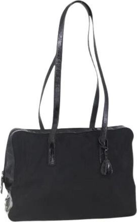 Prada Pre-owned Shoulder Bags, female, Black, Size: ONE SIZE Pre-owned Nylon Shoulder Bag