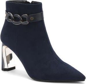 Ninety Union Chain Ornament Metal Heel Bootie in Navy at Nordstrom, Size 11