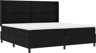 vidaXL Vidaxl - Box Spring Bed with Mattress Black 200 x 200 cm Fabric