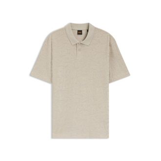BOSS Floral-jacquard polo shirt in a cotton blend