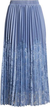 Nikki Lund Sigrid Mixed Media Pleated Skirt in Blue at Nordstrom, Size X-Small