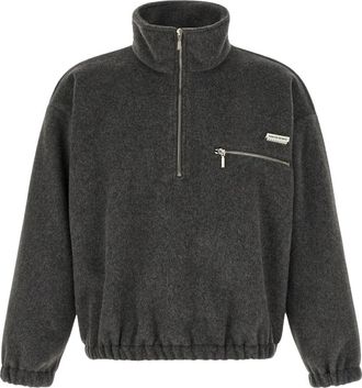 Song for the Mute Pullover met halve rits - Heren - Fleece jassen - Grijs - XL - Wol - Fitness