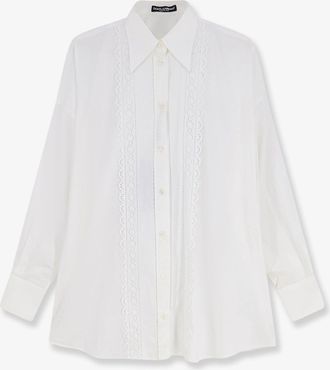 Dolce & Gabbana Camicia oversize in cotone con profili in pizzo - DOLCE & GABBANA - gender_Woman
