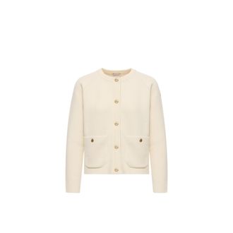 Moncler Moncler Wool & Cashmere Blend Cardigan, Women, White, Size: Xl