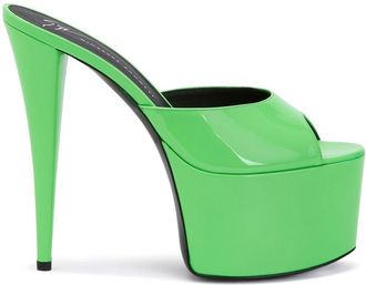 Giuseppe Zanotti 150mm GZ Aida platform sandals - women - Leather/Leather/Patent Leather - 37.5 - Green