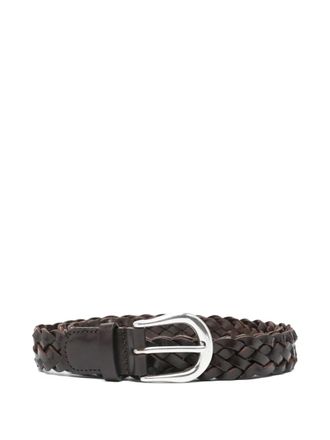 STUDIO NICHOLSON plaited leather belt - Marrone