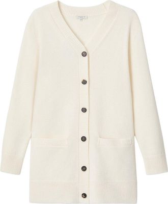 Lafayette 148 New York V-Neck Buton Front Silk Cardigan