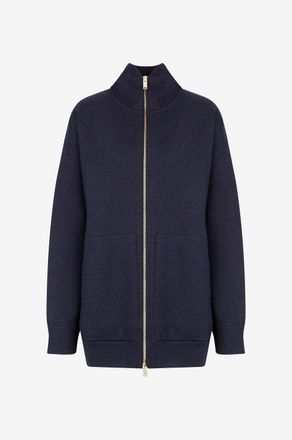 Fabiana Filippi Oversize-Kapuzencardigan mit Reissverschluss im Lurex-Strick