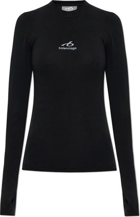 Balenciaga Skiwear Top - Dames - Longsleeves - Zwart - 2XS - Katoen - Tops