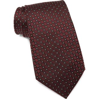Ermenegildo Zegna Floral Silk Tie in Dark Red Fan at Nordstrom