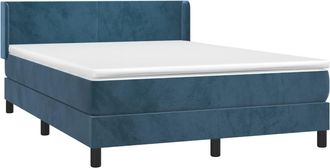 vidaXL Cama Box Spring Con Colch&oacute;n Terciopelo Azul Oscuro 140x200 Cm Vidaxl