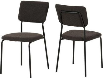 Seconique Seconique - Sheldon Dining Chair (Pack of 4) - L53 x W45 x H84.5 cm - Grey Boucle Fabric