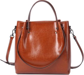 Generic Compatible For Cowhide Genuine Leather Womens Shoulder Bag Tote Large Capacity Crossbody Handbag Commuter Shopping bag(G)