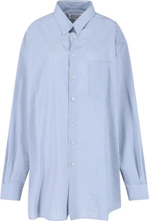 Maison Margiela Sophisticated Blue Shirt with Classic Collar
