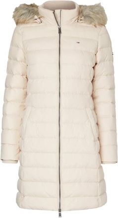 Tommy Jeans Gewatteerde Parka met Capuchon - Dames - Parka Jassen - Wit - M - Leer - Jassen