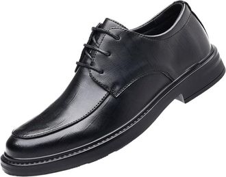 Generic Mens Black Dress Shoes Low Cut Oxford Business Formal and Casual Wear Classic British Style Versatile Leather for Office Daily Use(6.5)