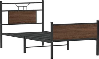 vidaXL Estructura De Cama Sin Colch&oacute;n Madera Marr&oacute;n Roble 90x200 Cm Vidaxl