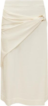 Jil Sander Gelaagde Gebreide Midi-rok - Dames - Midirokken - Wit - S - Wol - Rokken