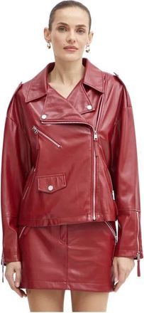 Silvian Heach Artmut Biker Jacket - Dames - Zomerjassen - Rood - M - Leer - Jassen