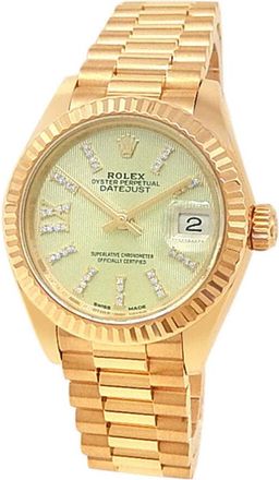 Rolex Pre-owned Rolex Datejust Automatic Chronometer Diamond Green Dial Ladies Watch 279178 GRDP