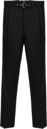 Prada Gestreepte wollen broek - Heren - Nette broeken - Zwart - S - Wol - Broeken