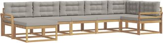 vidaXL Conjunto De Sof&aacute;s De Exterior 7 Uds. Blanco Y Gris Claro Vidaxl