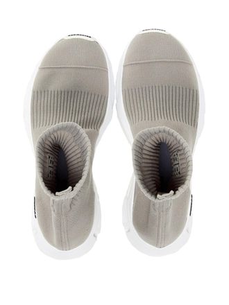 Balenciaga Womens Speed 3.0 Logo Knit Sneakers Grey Shoes >