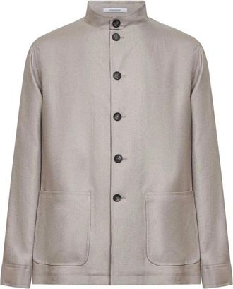 Tagliatore Single-breasted Blazer - Heren - Zomerjassen - Grijs - L - Leer - Jassen