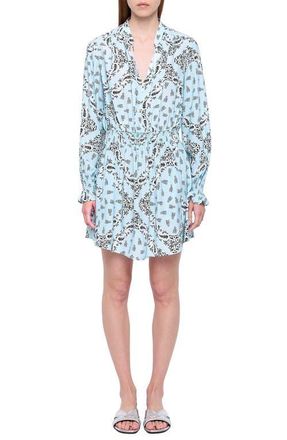 Zadig&Voltaire Rayados Long Sleeve Minidress in Bleu Oxford at Nordstrom, Size X-Small