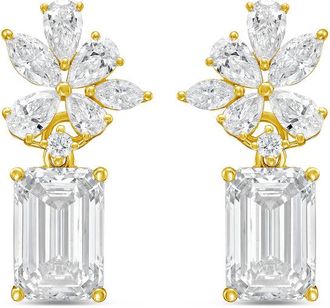 Diana M. Jewels 14KT YELLOW GOLD LAB GROWN DIAMOND FASHION EARRINGS WEIGHING 8.00 CTS TW