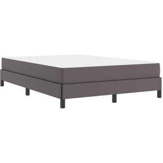 vidaXL Vidaxl - Cama Con Colch&oacute;n Gris 160 X 200 Cm Cuero Sint&eacute;tico