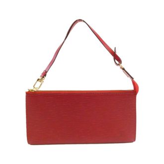 Louis Vuitton Red Color Leather Pochette Pouch (Pre-Owned)