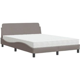 vidaXL Vidaxl - Cama Con Colch&oacute;n Tela Gris Taupe 140x200 Cm