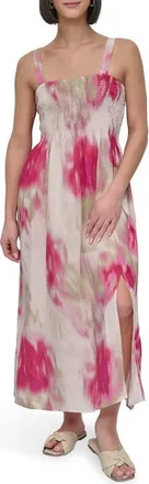 DKNY Print Rumple Voile Sleeveless Maxi Dress in May Watercolor at Nordstrom, Size X-Large