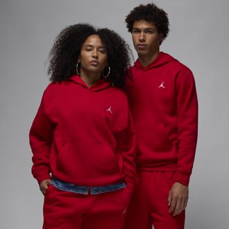 Nike Jordan Mens Jordan Brooklyn Fleece Pullover Hoodie in Red | FV7281-687