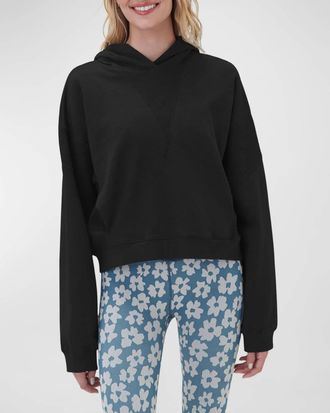 Spiritual Gangster Dolman Patchwork Hoodie In Black