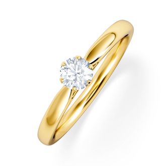 The Diamond Store Certified Low Set Chloe 18K Gold Diamond Engagement Ring 0.25CT