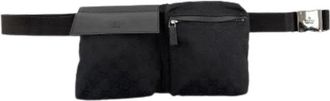 Gucci Pre-owned Canvas Belt Bag - Dames - Vintage Heuptassen - Zwart - ONE Size - Leer - Vintage