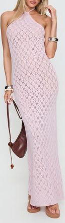 Princess Polly Jorda Halter Crochet Maxi Dress in Pink at Nordstrom, Size Large/x-Large