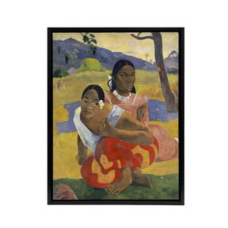 Artery8 When Will You Marry Tahiti Women Paul Gauguin Framed Canvas Wall Art | Size: W24 x H32