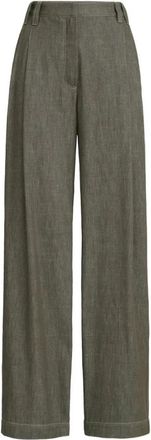 Brunello Cucinelli Wide Broeken - Dames - Wijde Broeken - Grijs - L - Broeken