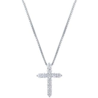 DiamondMuse Diamond Muse 2.00 cttw 14KT White Gold Diamond Cross Pendant Necklace for Women