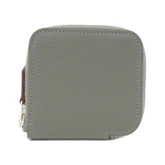 Herm&egrave;s Gray Silk Coin Purse/Coin Case (Pre-Owned)