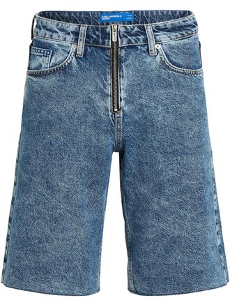 Karl Lagerfeld zip-up denim shorts - women - Cotton - 26 - Blue