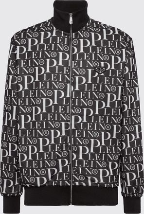 Philipp Plein Felpa in misto cotone con collo a dolcevita e logo Hexagon